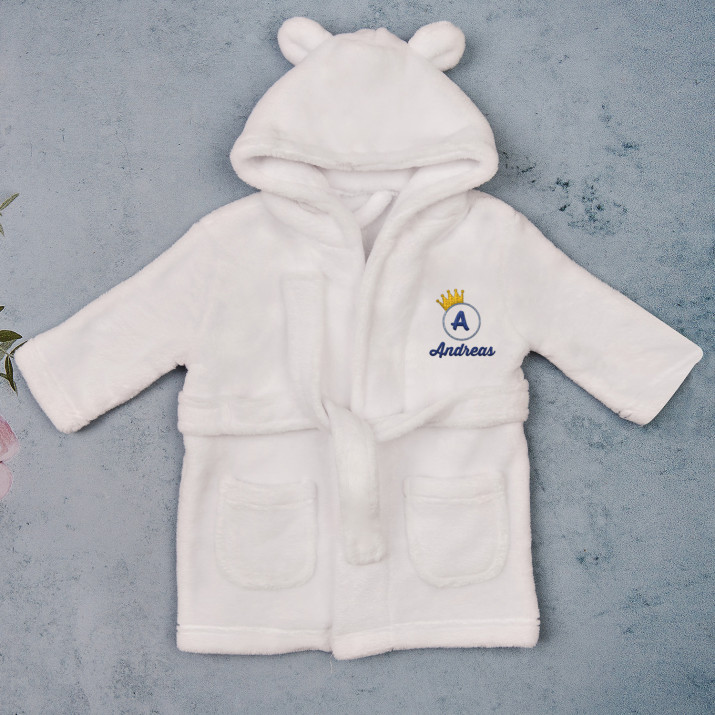 Monogramm Name - Kinderbademantel mit Stickerei